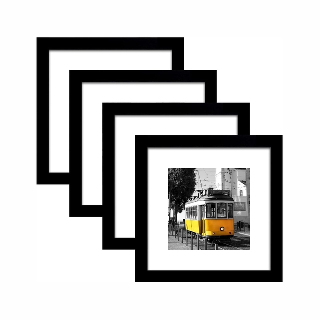 Wholesale Square Pine Wood  Photo Frame 5x5 6x6 7x7 8x8 10x10 Black Solid Wooden Picture Frame for Home Decor