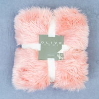 Jeté en fausse fourrure shaggy de luxe imprimé sur mesure, 100 % polyester, réversible, moelleux, pour canapé, lit et décoration intérieure