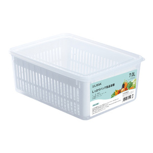 Caja de Almacenamiento para Refrigerador, Cesta de Drenaje, Organizador de Frutas y Verduras de Grado Alimenticio, Rectangular con Tapa Abatible - Product Image 5