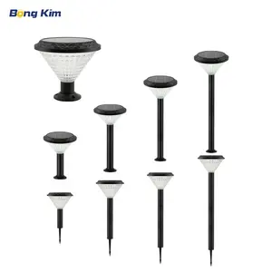 new products house outdoor waterproof LED solar lawn solar powered garden lamps solar black