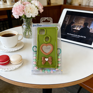 เคสโทรศัพท์มือถือกันกระแทกแบบมีสายคล้องคอ รุ่น 2026 New Waist Three-in-<span class=keywords><strong>One</strong></span> Glitter Drop Heart-mirror พร้อมโบว์อีพ็อกซี่ สำหรับ TEC SPARK GO 3 - Product Image 5