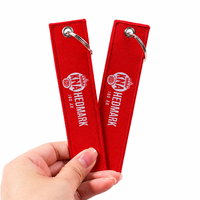 Llavero de Tela Bordado con Logotipo Personalizado OEM, Etiqueta para Llaves de Doble Cara con Anillo Metálico para Clubes, Eventos y Marcas