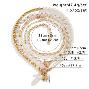 <span class=keywords><strong>Collar</strong></span> de Moda con Cuentas Europeas, <span class=keywords><strong>Collar</strong></span> de Playa, <span class=keywords><strong>Collar</strong></span> de Conchas Marinas de <span class=keywords><strong>4</strong></span> Capas en Oro de 18K, Gargantilla Dorada para Mujer, Novedad 2023 - Product Image 2