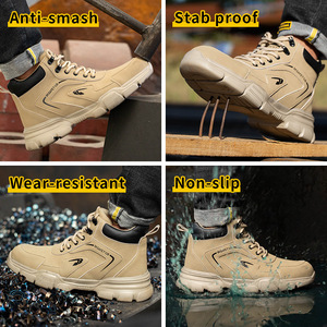 OEM Professional Safety <b>Shoes</b> Mid-top Microfiber Leather Anti-smash Puncture Proof Fashion <b>Men</b> <b>Work</b> Labor <b>Shoes</b> Lightweight Man - Product Image 5