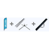 Kit de drapeaux et de bannières promotionnels en polyester pour la publicité extérieure personnalisée, support de bannière 2m 3m 4m pour les événements professionnels Oriflamme