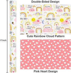 Original cute cloud, <b>sun</b> and rainbow pattern aluminum-coated <b>paper</b> packaging <b>paper</b> for baby shower - Product Image 5