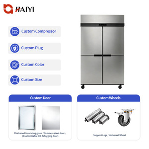 Réfrigérateur commercial vertical 4 portes à double température, congélateur vertical à refroidissement par air pour cuisine professionnelle - Product Image 4