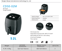 Fabrieksdirecte prijs Grote slimme elektrische airfryer met 5,1-6L capaciteit, 1350W vermogen, oververhittingsbeveiliging voor huishoudelijk gebruik