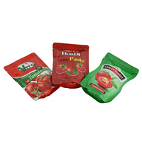 Sachet de pâte de tomate, sachet plat, sachet autoportant, 50, 56, 70g, sauce tomate