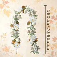 Guirlande artificielle en soie d'érable d'automne, feuilles dégradées réalistes, vigne, chemin de table de mariage, arche décorative, couronne