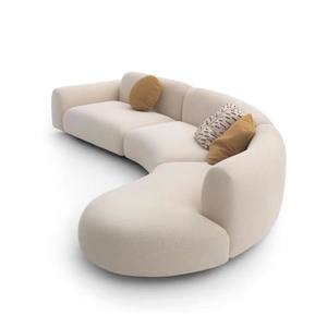 <span class=keywords><strong>Divano</strong></span> in Tessuto Combinato per Soggiorno, Stile Minimalista Italiano, Classico <span class=keywords><strong>Vintage</strong></span> <span class=keywords><strong>Curvo</strong></span> e Moderno - Product Image 2