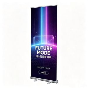 Support de bannière déroulante léger « Joyeux Anniversaire » avec impression graphique pour affichages publicitaires de fêtes et d'événements - Product Image 1