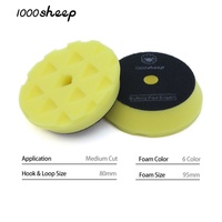 OEM personnalisable durable 3 ''jaune mousse polissage de voiture tampon polisseuse coupe moyenne vente populaire tampons de polissage pour les carrosseries de voiture