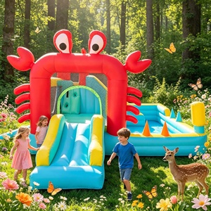 Vente en gros de château gonflable aquatique sur le thème de la mer en tissu Oxford <span class=keywords><strong>avec</strong></span> <span class=keywords><strong>toboggan</strong></span>, <span class=keywords><strong>piscine</strong></span> à jets d'eau, jouet d'été pour enfants dans la cour - Product Image 4