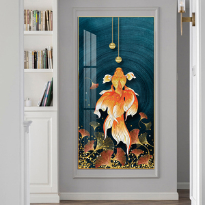 Une carpe orange peintures et art mural pour la décoration de la maison mer vie <span class=keywords><strong>poisson</strong></span> animal cristal porcelaine peinture impression sur toile et poster - Product Image 5