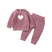 Ventes chaudes - Ensembles de vêtements pour bébé adorables en forme de cœur |   Ensemble 2 pièces tricoté pour bébé (pull et pantalon) – Direct Usine, Livraison Rapide et Faible MOQ