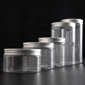 Trong Suốt Container 100Ml 120Ml 150Ml 200Ml 250Ml 300Ml Nhựa Thực Phẩm Jar Với Nhôm Vít Nắp - Product Image 2