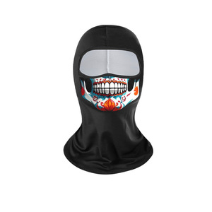 Cagoule de sport d'extérieur à séchage rapide en soie glacée avec imprimé tête de mort, protection solaire unisexe pour le cyclisme - Product Image 1