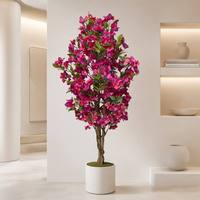 Promo! Pohon Bougainvillea Artifisial 150cm/5ft Batang Kayu Alami Bunga Beraneka Warna Tanaman Palsu Besar Dekorasi Hotel & Rumah