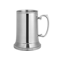 Chope en métal à double paroi en acier inoxydable avec logo personnalisé Caspian Chope à bière avec poignée Dernier produit en gros