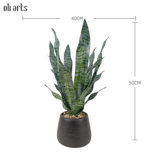 OH ARTS Proveedor de China 50cm de altura en vivo Seto Artificial Greeny Plant Faux <span class=keywords><strong>Sansevieria</strong></span> Plant Snake Plant en maceta de cerámica - Product Image 2