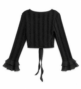 Top Corto Chic para Mujer con Lazo Delantero para un Estilo Elegante - Product Image 1