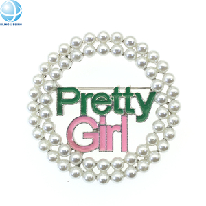 Pin <span class=keywords><strong>de</strong></span> la Hermandad Alpha para Chicas, Colgante <span class=keywords><strong>de</strong></span> Esmalte Rosa y Verde con Cadena <span class=keywords><strong>de</strong></span> Perlas, Broche para Regalo <span class=keywords><strong>de</strong></span> Graduación, Joyería y Accesorios - Product Image 2
