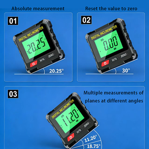 दोहरे लाल लेजर/चार पक्षीय चुंबकीय डिजिटल इनक्लिनोमीटर/प्लास्टिक आवास/ओम गंध के साथ रिचार्जेबल डिजिटल कोण फाइंडर - Product Image 2
