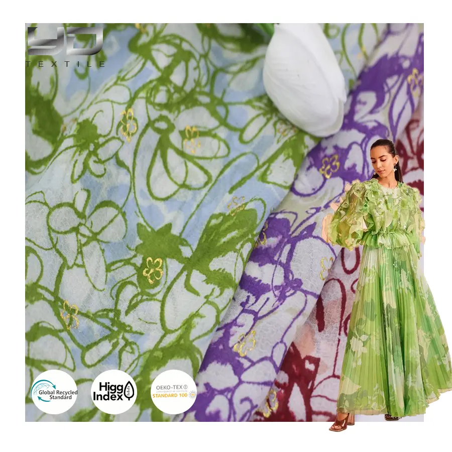 Shaoxing ผ้าพิมพ์ลายดิจิตอลผ้าเครปเส้นด้ายย้อมผ้าชีฟองผ้าชีฟองดอกไม้ฮิญาบดอกไม้