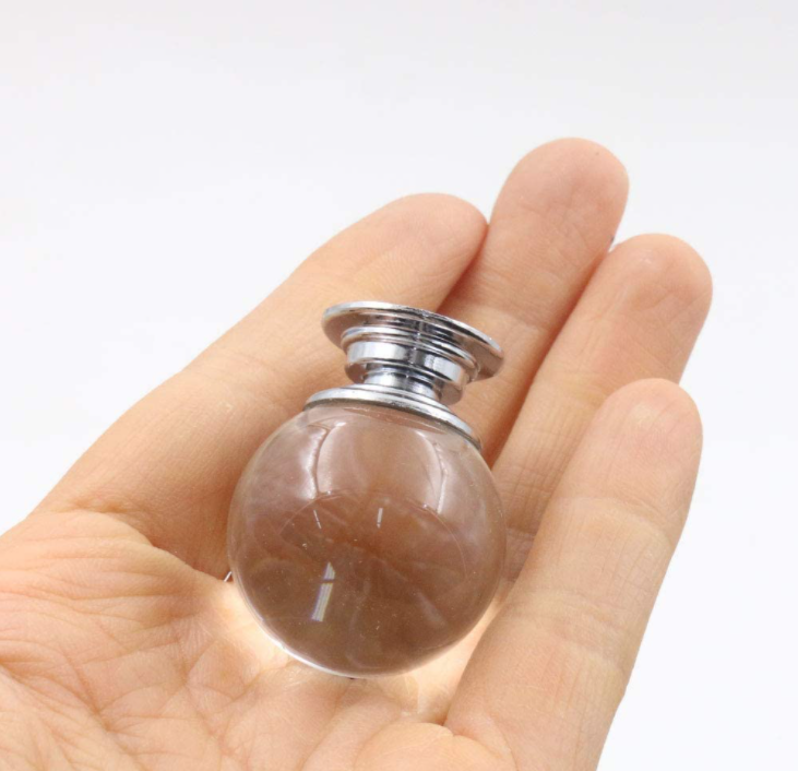 LOT Diameter 30mm Clear Crystal Glass Ball Shaped Cupboard Handles Drawer Knobs Door Knobs for cabinet Home Hardware