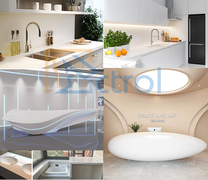 Hiện đại tùy chỉnh 12mm Độ dày Đá Nhân Tạo tinh khiết acrylic rắn bề mặt tấm cho bàn - Product Image 2