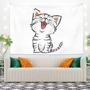 Настенные флаги с мультяшными котиками, украшающие комнату, милые настенные флаги с животными, гобелены для детской комнаты - Product Image 3