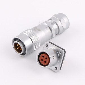 Connecteur d'aviation étanche CSP XR12, prise et fiche autobloquantes push-pull, 4 broches, boîtier métallique - Product Image 1