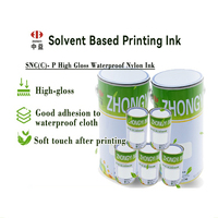 Encre solvant nylon imperméable Zhongyi SNC(C)-P haute brillance, toucher doux, pour impression post-impression sur tissus et sacs en nylon imperméables