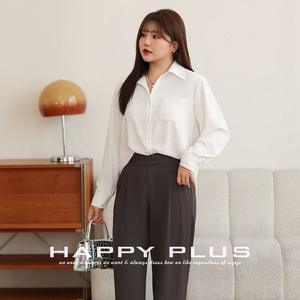 เสื้อเชิ้ตแขนยาวผู้หญิงไซส์ใหญ่ Runqi สีขาวล้วน ปกคอปกผ้าป๊อปลิน ติดกระดุม ทรงหลวม - Product Image 5