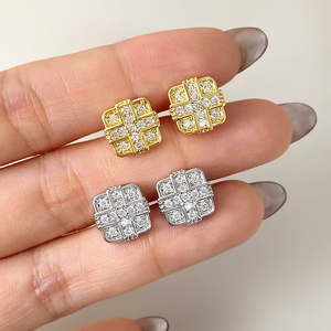 Pendientes de latón con circonitas para hombre, estilo hip-hop, chapados en oro de 18 quilates y rodio, ideales para fiestas. - Product Image 5