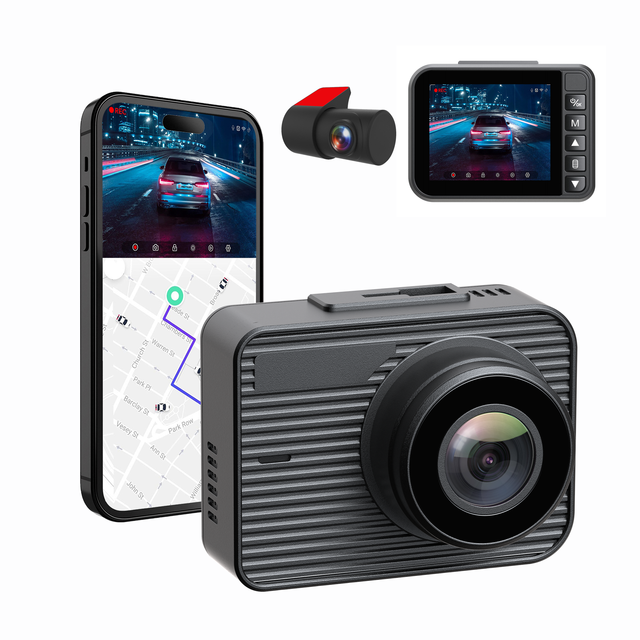 2 Inch 2 Channel 4K UHD Dash Cam with Night Vision WiFi GPS 24H Parking Video Recorder 1 Year Warranty