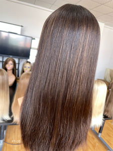 วิกผม2025ลูกไม้สีน้ำตาลธรรมชาติเอชดี20นิ้วสำหรับผู้หญิงผิวขาวผมตรงแท้มินิ - Product Image 4