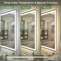 Miroir LED rectangulaire encadré mural anti-buée au design moderne
