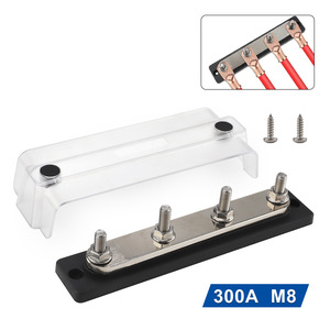 บล็อกขั้วต่อทองแดงแบบบัสบาร์ 4 ขั้ว 300A 2-4 AWG การเชื่อมต่อแบบสกรูสำหรับการเดินสายไฟในยานพาหนะและเรือ - Product Image 3