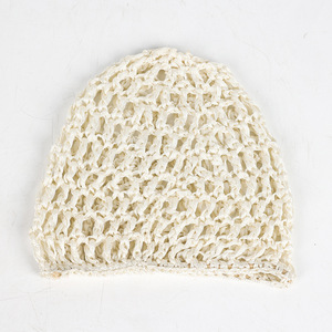 Nouveau bonnet cache-tête en maille ajourée 100 % coton pour femme adulte, couleur unie, tricoté, en filet, pour relier les cheveux, directement - Product Image 6