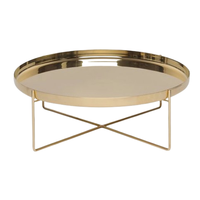 Table basse moderne minimaliste en or poli Design européen Plateau supérieur amovible Chambre à coucher Bureau à domicile Métal Tables arabes classiques