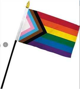 Drapeau de table arc-en-ciel personnalisé pour la fierté gay, <span class=keywords><strong>lesbienne</strong></span>, transgenre, bisexuelle, pansexuelle, drapeau de bureau LGBT, vente en gros - Product Image 4