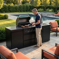 Entrega Rápida en 7 Días en EE. UU., Gabinetes de Cocina Exteriores de Acero Inoxidable 304 Youya, Parrilla para Barbacoa, Cocina Móvil Modular para Exteriores