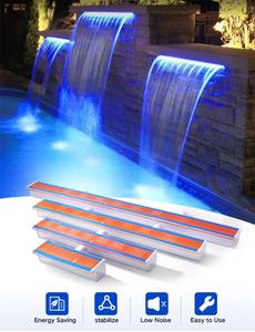Cascade décorative pour <span class=keywords><strong>piscine</strong></span> extérieure IP68, effet de fontaine d'eau, éclairage de cascade pour piscines - Product Image 4