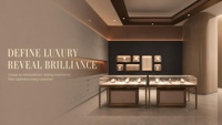 Vitrine de luxe pour bijoux, comptoir de présentation long en verre pour montres avec armoire de rangement pour boutique de détail