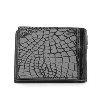 Porte-permis de conduire en cuir gaufré croco pour homme, portefeuille bifold pour cartes d'identité professionnelles, étui court pour permis de conduire