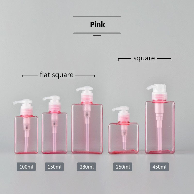 pink bottle + clear pump
