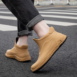 مخصص الرجال PVC أحذية مضادة للانزلاق للماء قصيرة أنبوب المطر أحذية للتسليم الدراجين المطبخ العمل في الهواء الطلق ارتداء - Product Image 4