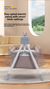 Berceau à bascule électrique intelligent premium pour bébé, berceau pliable pour nouveau-nés de 0 à 36 mois, lit portable multifonctionnel - Product Image 5